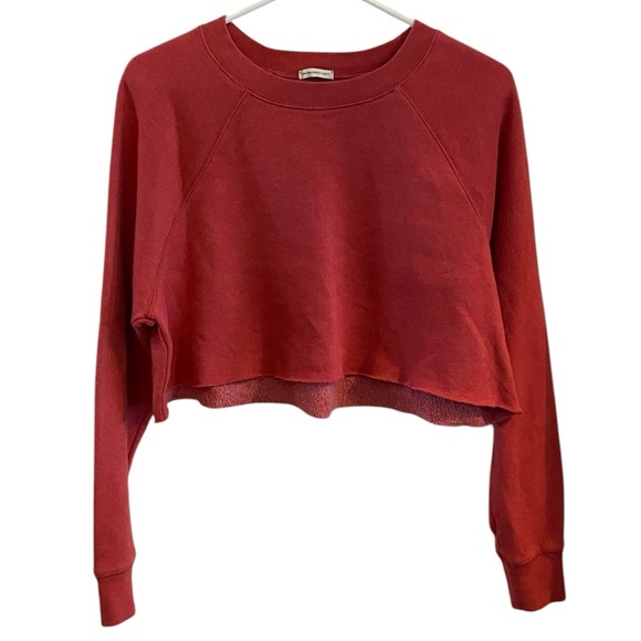American Eagle ahh mazingly soft cropped red sweatshirt - Picture 1 of 5